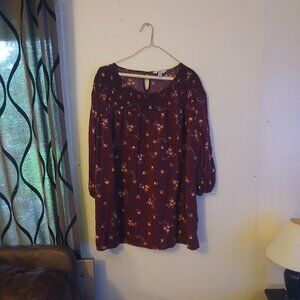 Women's 2x Croft & Barrow blouse red floral print